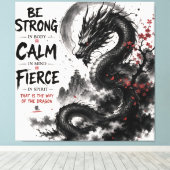 Toile Dragon Fort, Calme & Féroce (Insitu (Plancher de Bois))