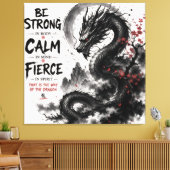 Toile Dragon Fort, Calme & Féroce (Insitu(Salon))