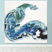 Toile “Dragon in the Waves – Abstract Ocean Energy Canva (Insitu (Plancher de Bois))