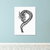 Toile Dragon noir et blanc (Insitu (Plancher de Bois))