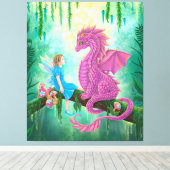 Toile Dragon rose et fée (Insitu (Plancher de Bois))