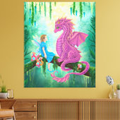 Toile Dragon rose et fée (Insitu(Salon))