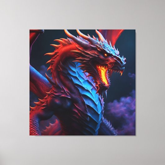 Toile Dragon Rouge & Bleu (Recto)