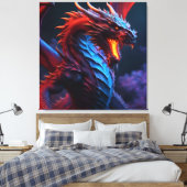 Toile Dragon Rouge & Bleu (Insitu(Chambre))