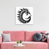 Toile Dragon Styled Letter C, Dragon Alphabet, Monogram (Insitu(Salon))
