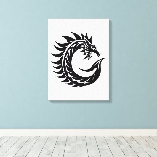 Toile Dragon Styled Letter C, Dragon Alphabet, Monogram (Insitu (Plancher de Bois))