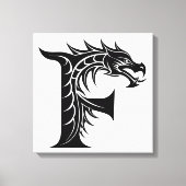 Toile Dragon Styled Letter F, Dragon Alphabet, Monogram (Recto)