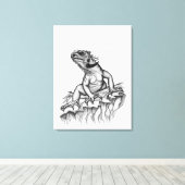 Toile Dragon sur le rocher (Insitu (Plancher de Bois))