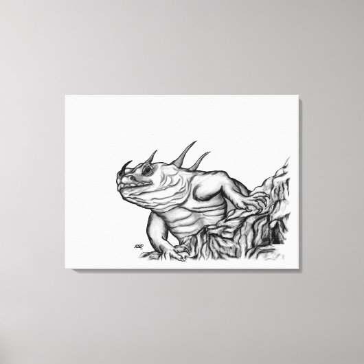 Toile Dragon sur le rocher (Recto)