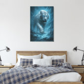Toile Dragon vs White Tiger – Mystical Fantasy Wall Art  (Insitu(Chambre))