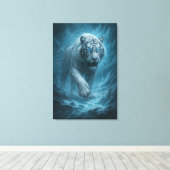 Toile Dragon vs White Tiger – Mystical Fantasy Wall Art  (Insitu (Plancher de Bois))