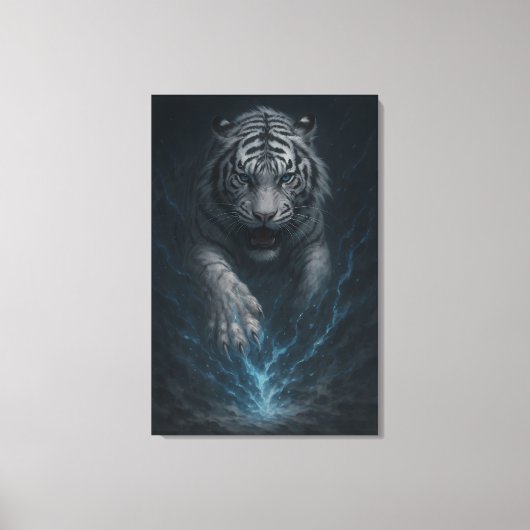 Toile Dragon vs White Tiger – Mystical Fantasy Wall Art  (Recto)