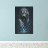 Toile Dragon vs White Tiger – Mystical Fantasy Wall Art  (Insitu (Plancher de Bois))