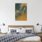 Toile Dragon vs White Tiger – Mystical Fantasy Wall Art (Insitu(Chambre))