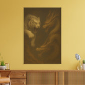 Toile Dragon vs White Tiger – Mystical Fantasy Wall Art  (Insitu(Salon))