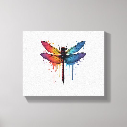 Toile Dragonfly cool sur la libellule peinte en couleur (Recto)