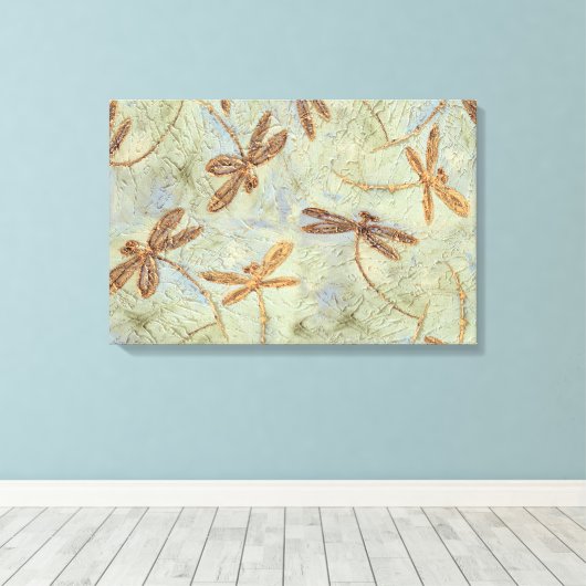 Toile Dragonfly Dance Gold (Insitu (Plancher de Bois))