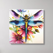 Toile Dragonfly Floral Multicolor Art (Recto)