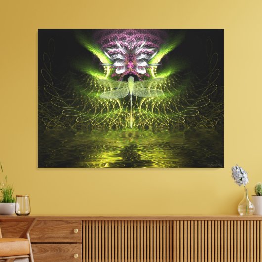 Toile Dragonfly Fractal Magic Wrapped Canvas (Insitu(Salon))