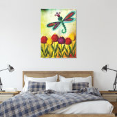 Toile Dragonfly Over Tulips (Insitu(Chambre))