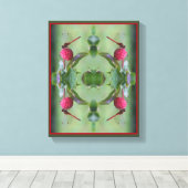 Toile Dragonfly Rouge sur le Fruit de Dogwood Abstrait (Insitu (Plancher de Bois))