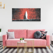 Toile Dramatic White Ghost Figure Red Brick Wall Panoram (Insitu(Salon))