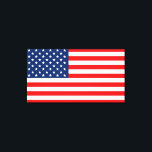 Toile Drapeau américain<br><div class="desc">La toile brillante de l'American Flag Zazzle est faite d'un mélange coton-poly sans additif et présente un revêtement spécial réceptif à l'encre qui protège la surface imprimée contre la fissuration lorsqu'elle est étirée. Réalisées en tissage serré idéal pour tout œuvres d'art et photographie, le séchage instantané des toiles en brillant...</div>