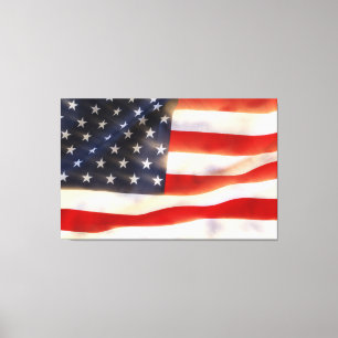 Toile Drapeau américain agitant dans le vent