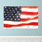 Toile Drapeau américain agitant dans le vent (Insitu (Plancher de Bois))