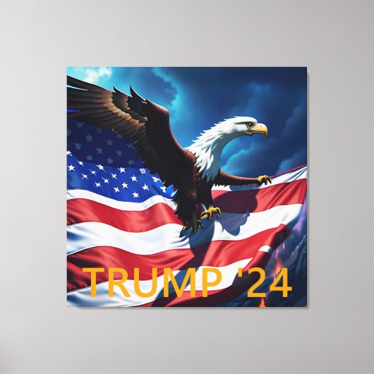 Toile Drapeau américain Aigle TRUMP 2024 (Recto)