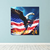 Toile Drapeau américain Aigle TRUMP 2024 (Insitu (Plancher de Bois))