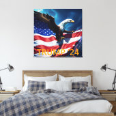 Toile Drapeau américain Aigle TRUMP 2024 (Insitu(Chambre))