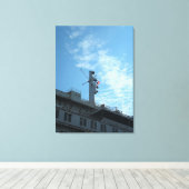 Toile Drapeau américain au-dessus des États-Unis (Insitu (Plancher de Bois))