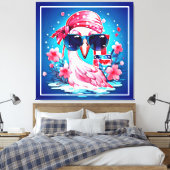 Toile Drapeau américain avec Flamant rose Cartoon-69681 (Insitu(Chambre))