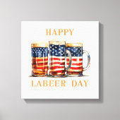 Toile Drapeau Américain Bière Joyeux Fête du Travail Da (Recto)