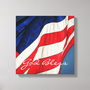 Toile Drapeau Américain - Canvas Enveloppé Dieu