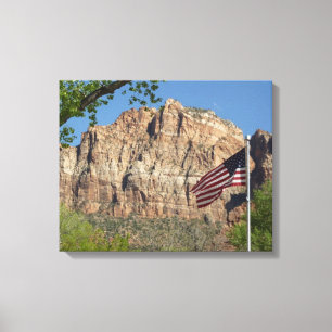 Toile Drapeau américain dans le parc national de Zion I