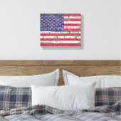 Toile Drapeau Américain déchiré Rouge Blanc Bleu Patriot (Insitu(Chambre))