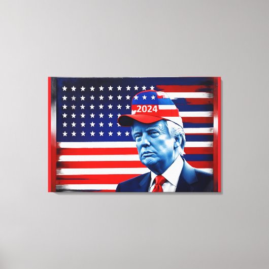 Toile Drapeau américain Donald Trump 2024 (Recto)