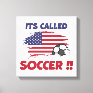 Toile Drapeau américain drôle ça s'appelle FOOTBALL pas