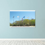 Toile Drapeau américain et autres drapeaux locaux (Insitu (Plancher de Bois))