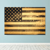 Toile Drapeau américain Grunge 4 (Insitu (Plancher de Bois))