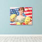 Toile Drapeau américain Lady Liberty Independence (Insitu (Plancher de Bois))