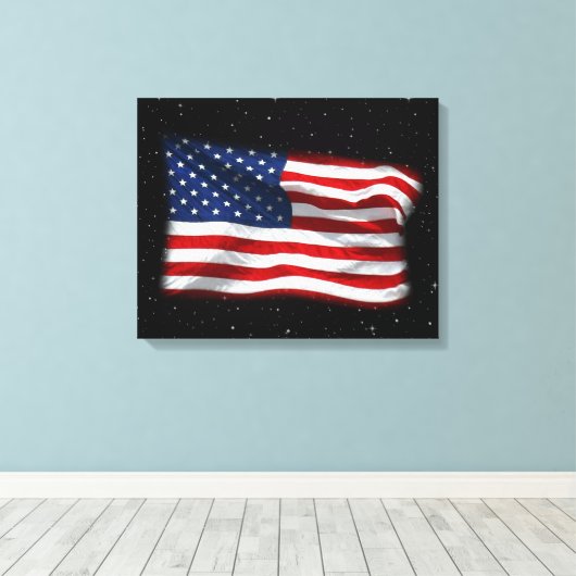 Toile Drapeau américain patriotique États-Unis (Insitu (Plancher de Bois))
