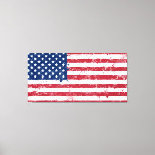 Toile Drapeau américain peint