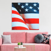 Toile Drapeau américain rouge blanc et bleu (Insitu(Salon))
