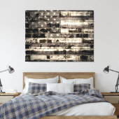 Toile Drapeau Américain Sur Vieux Mur De Briques 2 (Insitu(Chambre))