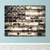 Toile Drapeau Américain Sur Vieux Mur De Briques 2 (Insitu (Plancher de Bois))