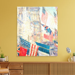 Toile Drapeau américain vintage 5e Avenue NYC Art patrio