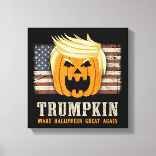 Toile Drapeau américain Vintage Halloween Trumpkin Funny